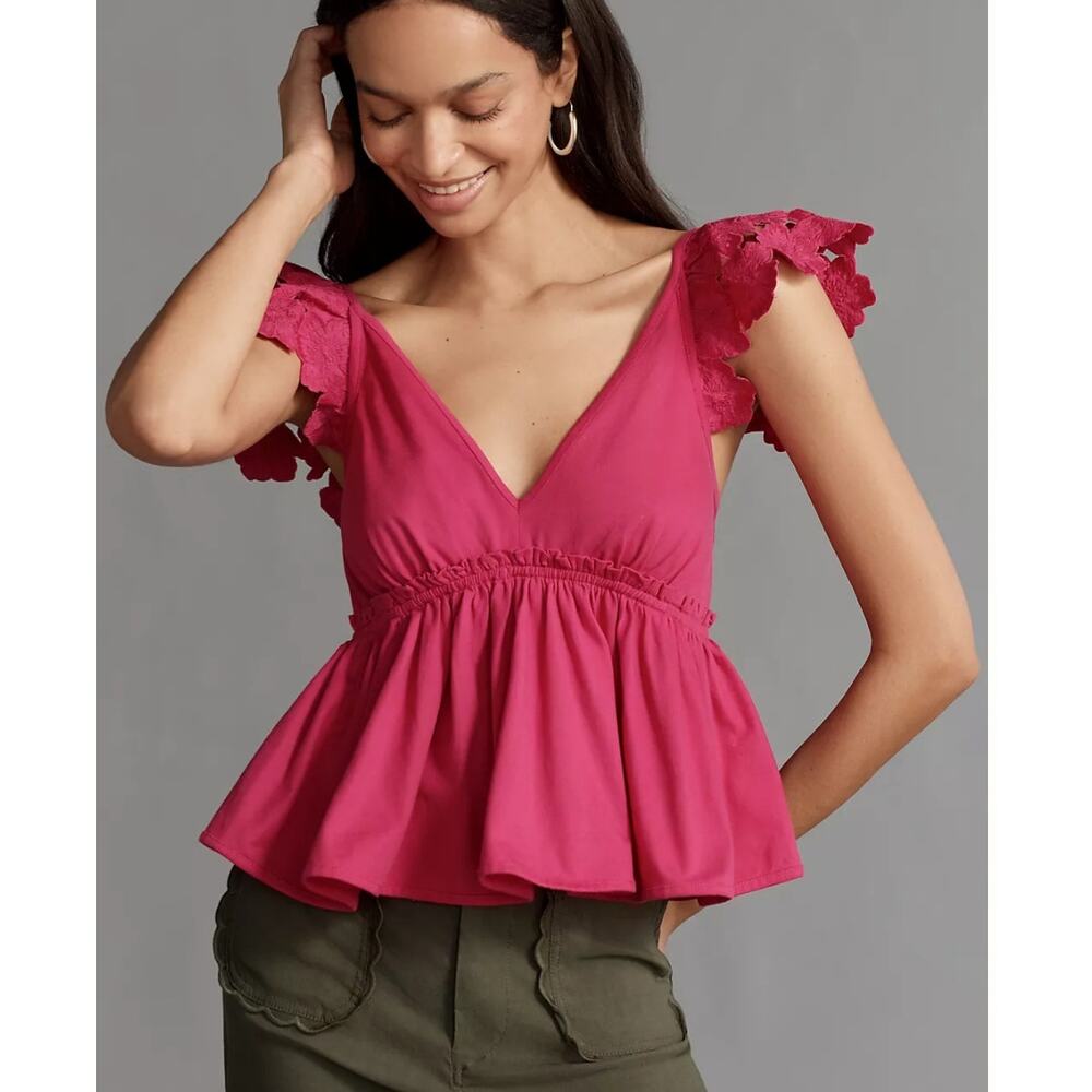 Anthropologie Hot Pink Tank Top S NWT